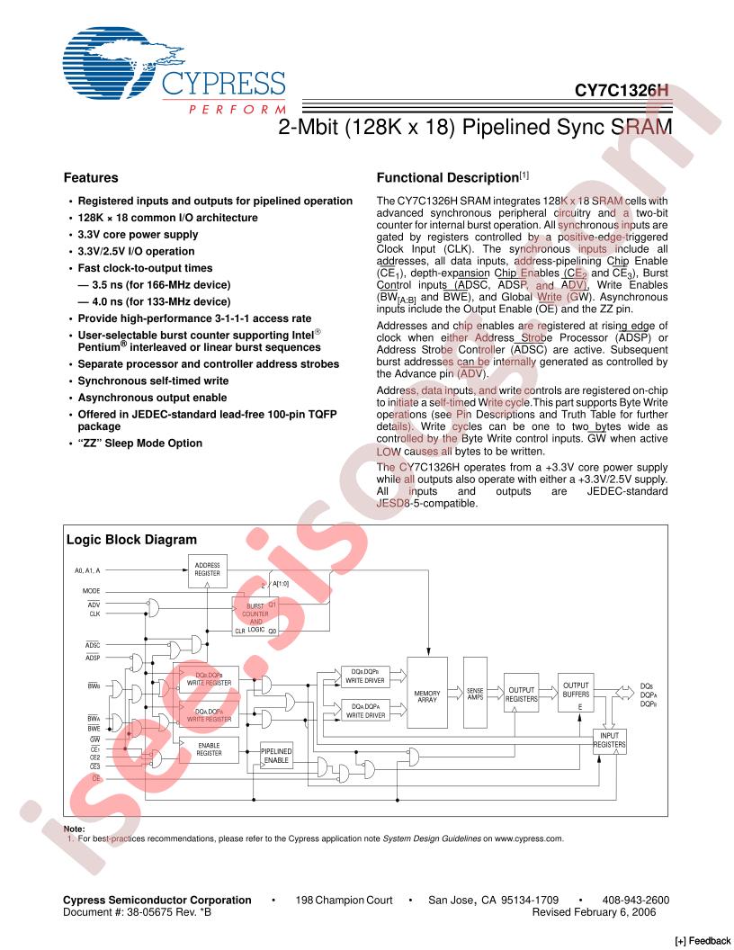 CY7C1326H-133AXC