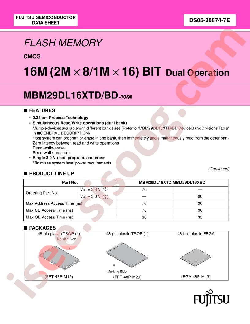 MBM29DL161BD-70PFTN