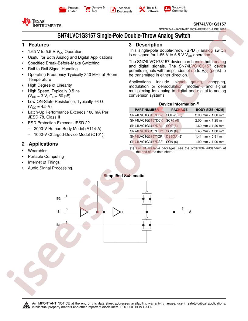 SN74LVC1G3157DCK