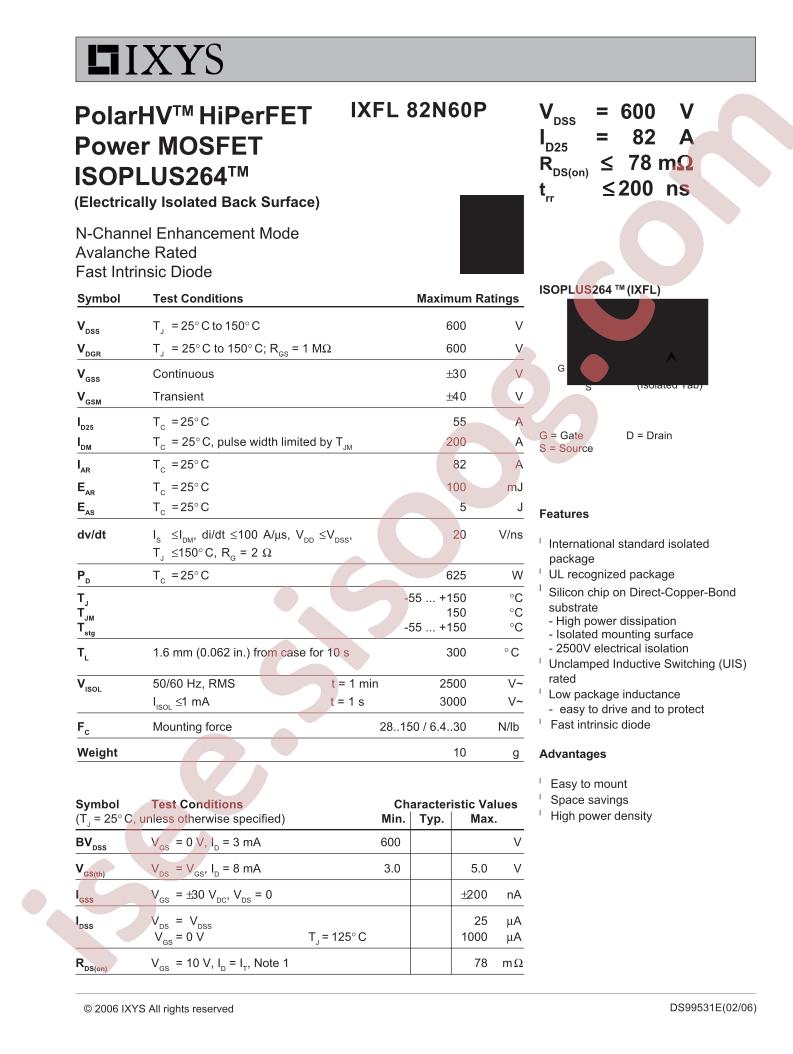 IXFL82N60P