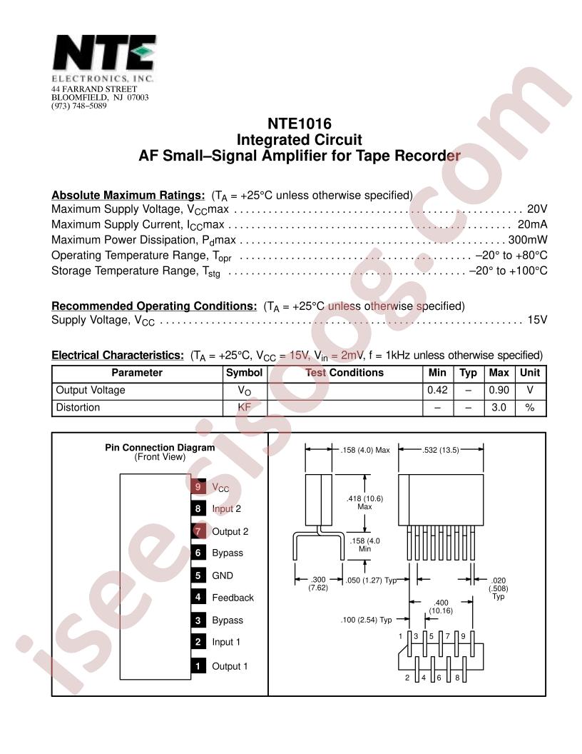 NTE1016