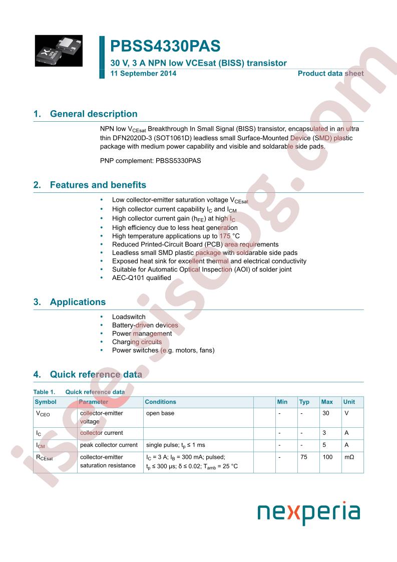 PBSS4330PAS