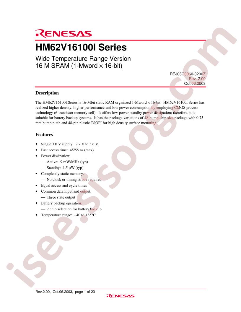 HM62V16100LBPI-4