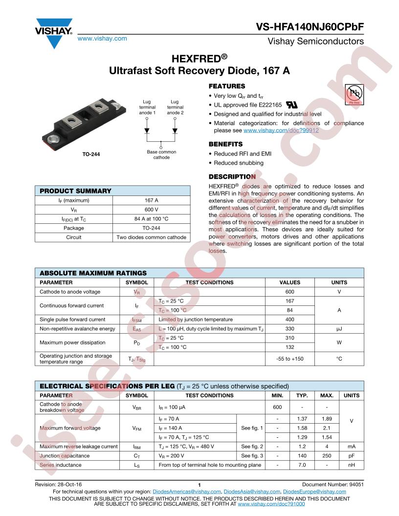 VS-HFA140NJ60CPBF