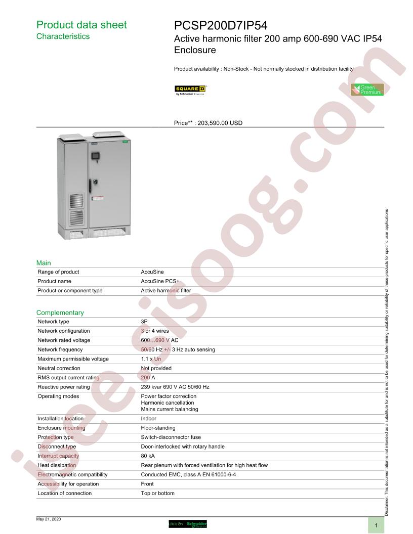 PCSP200D7IP54
