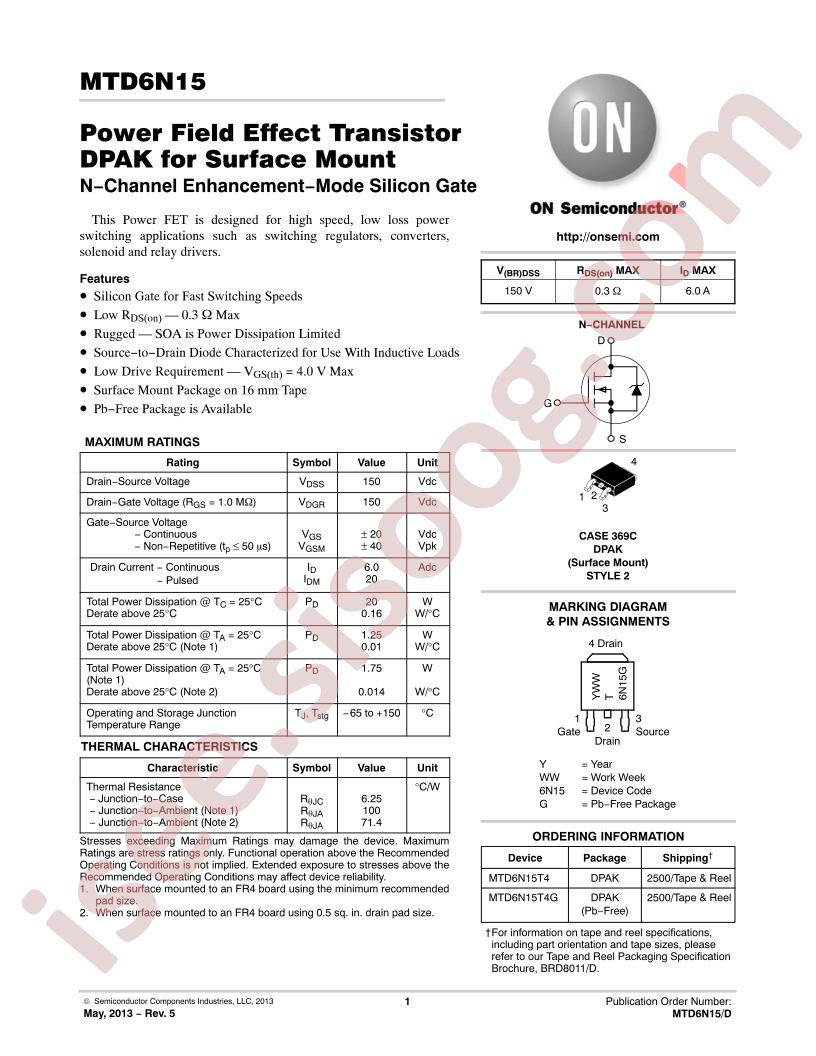 MTD6N15T4G