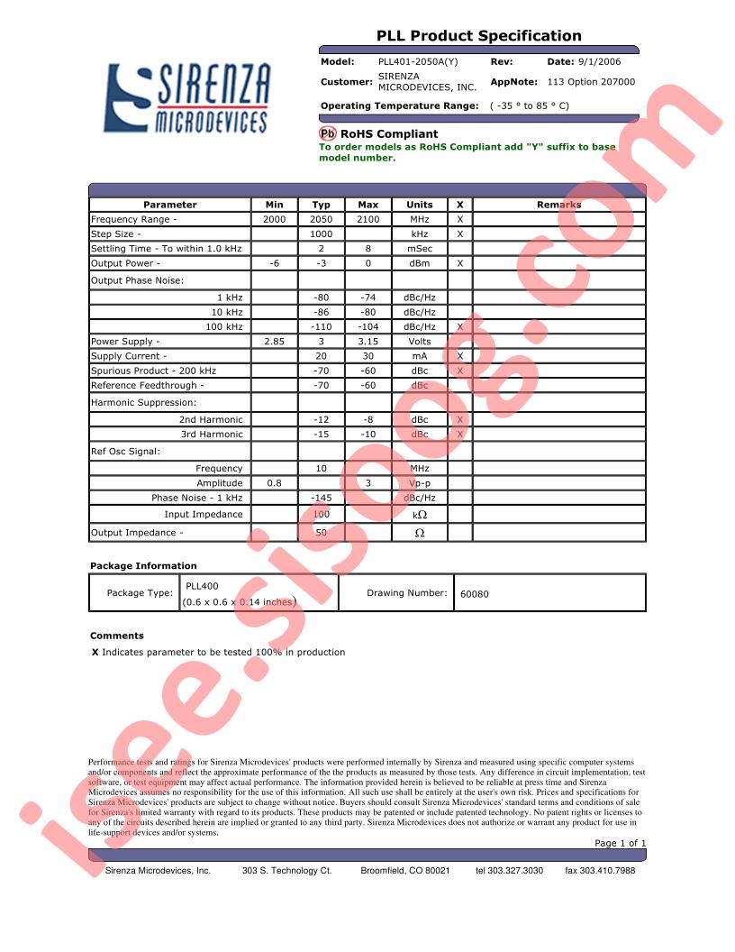 PLL401-2050A