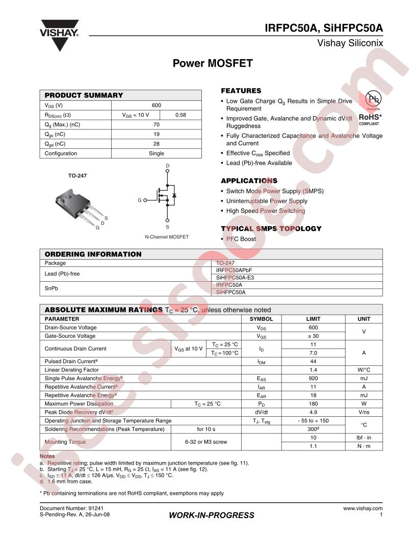 IRFPC50A
