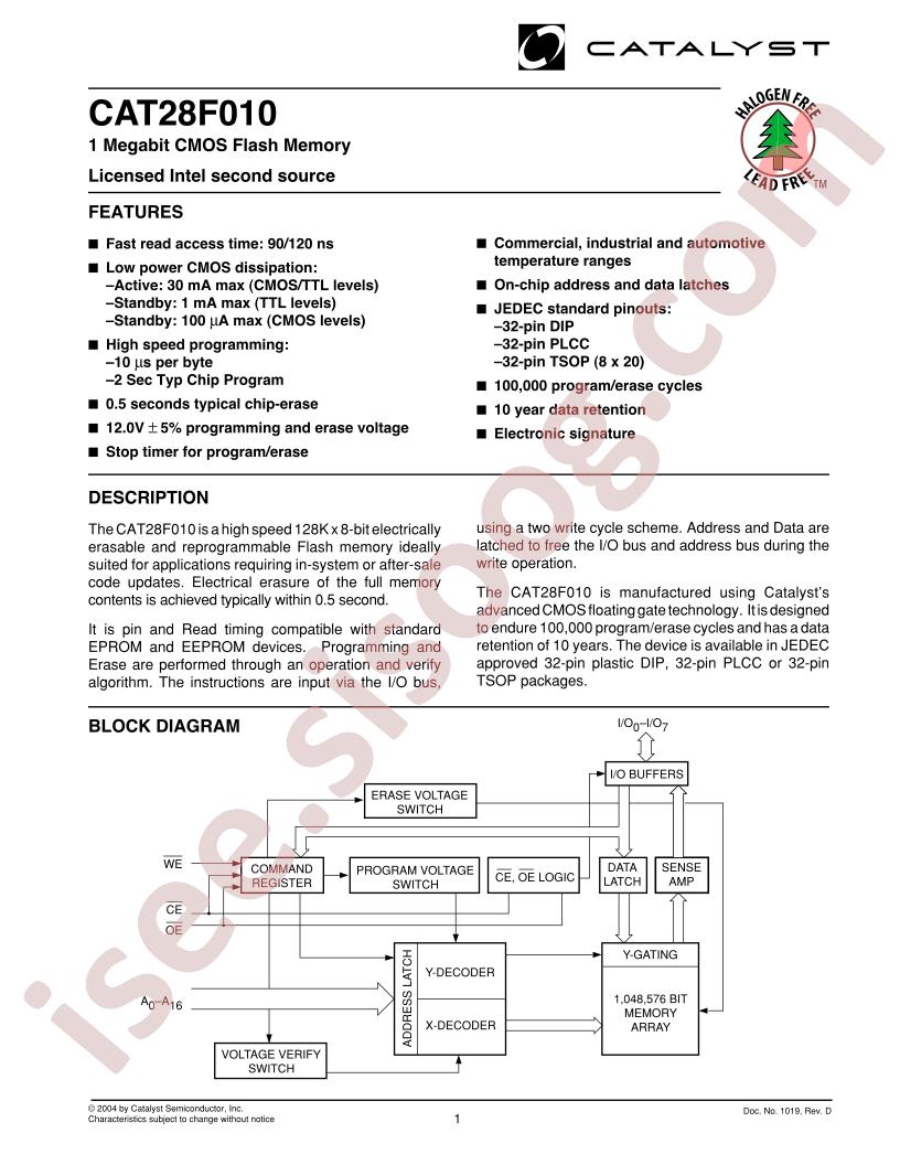 CAT28F010P-12T