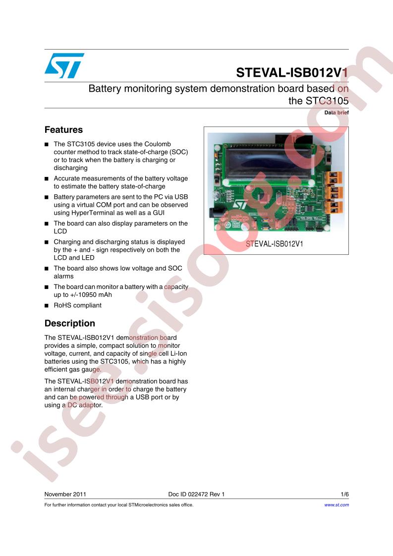 STEVAL-ISB012V1