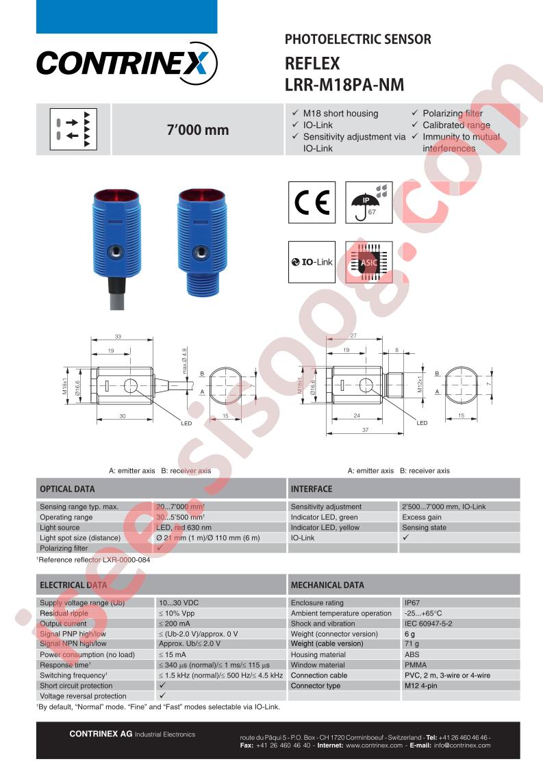 LRR-M18PA-NMS-101