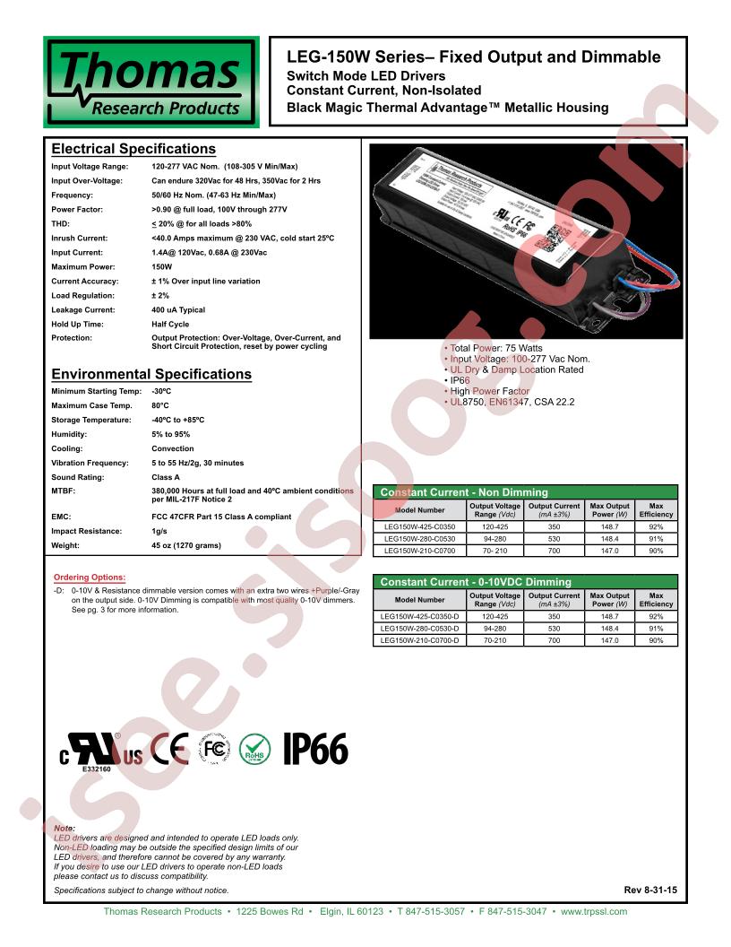 LEG150W-425-C0350-D