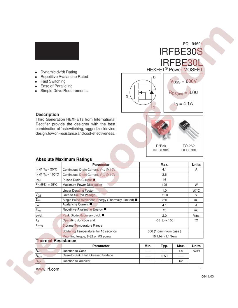 IRFBE30L