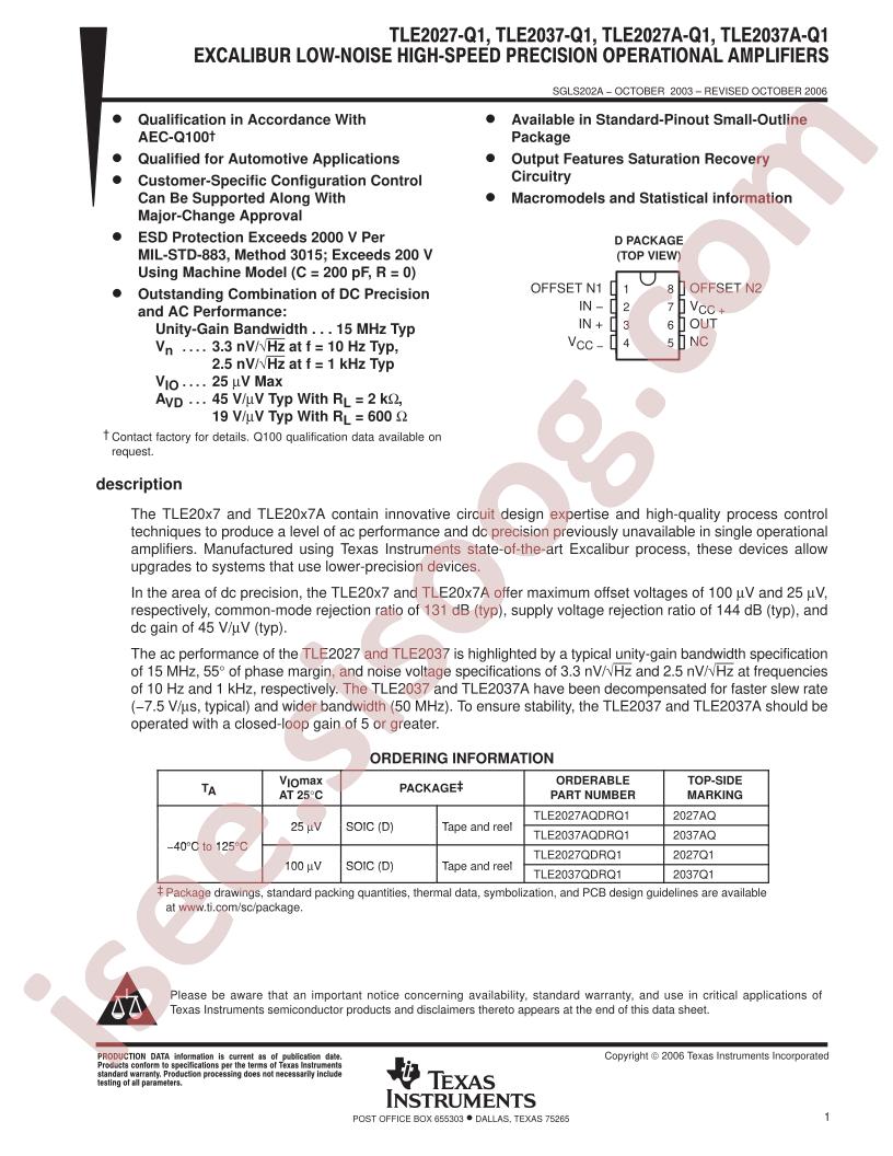 TLE2037QDRQ1