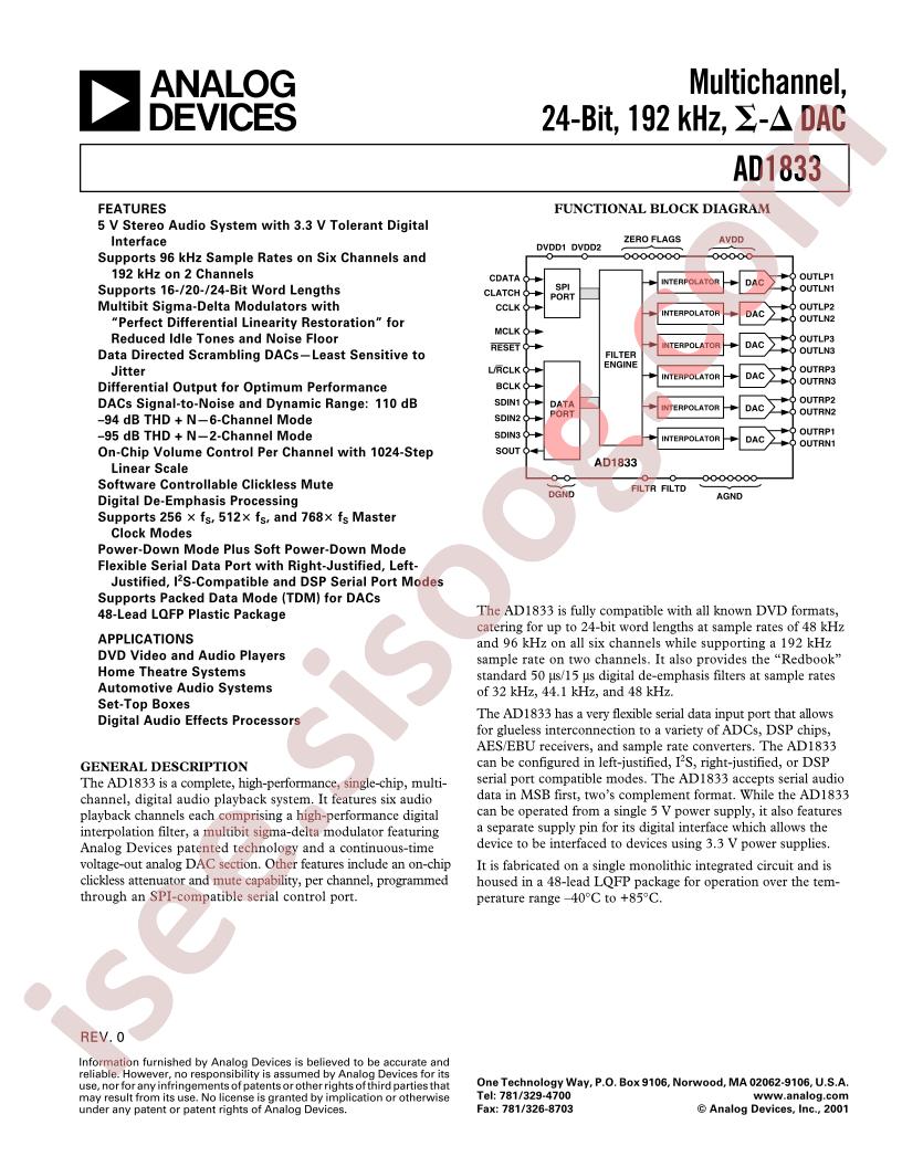 EVAL-AD1833EB