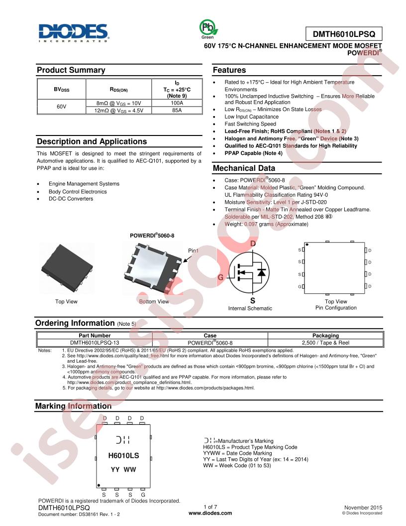 DMTH6010LPSQ