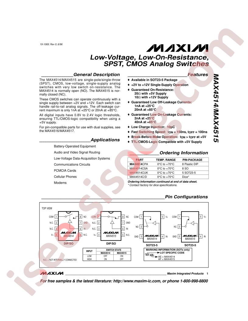 MAX4514CUK