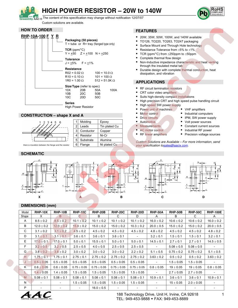 RHP-10B-R10JNR