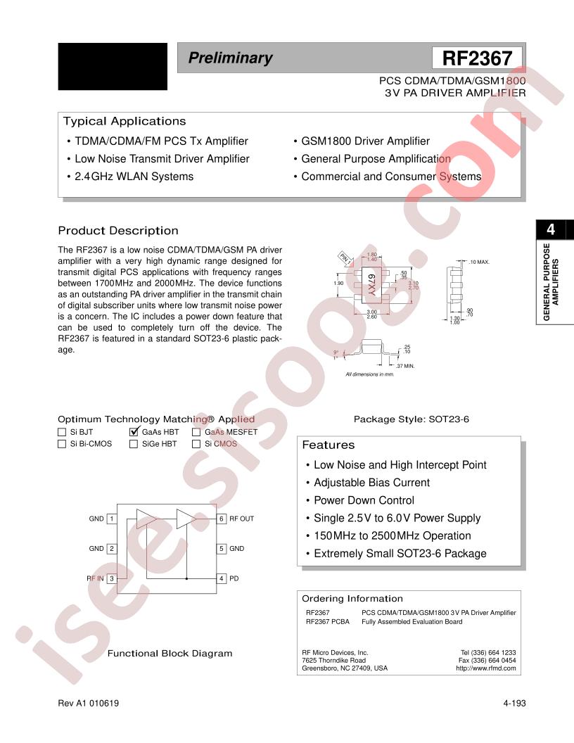 RF2367PCBA