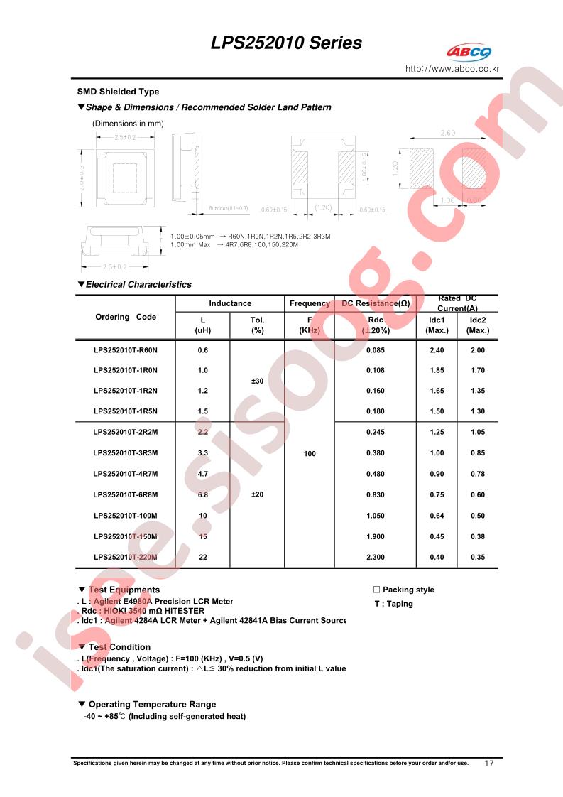 LPS252010T-1R5N