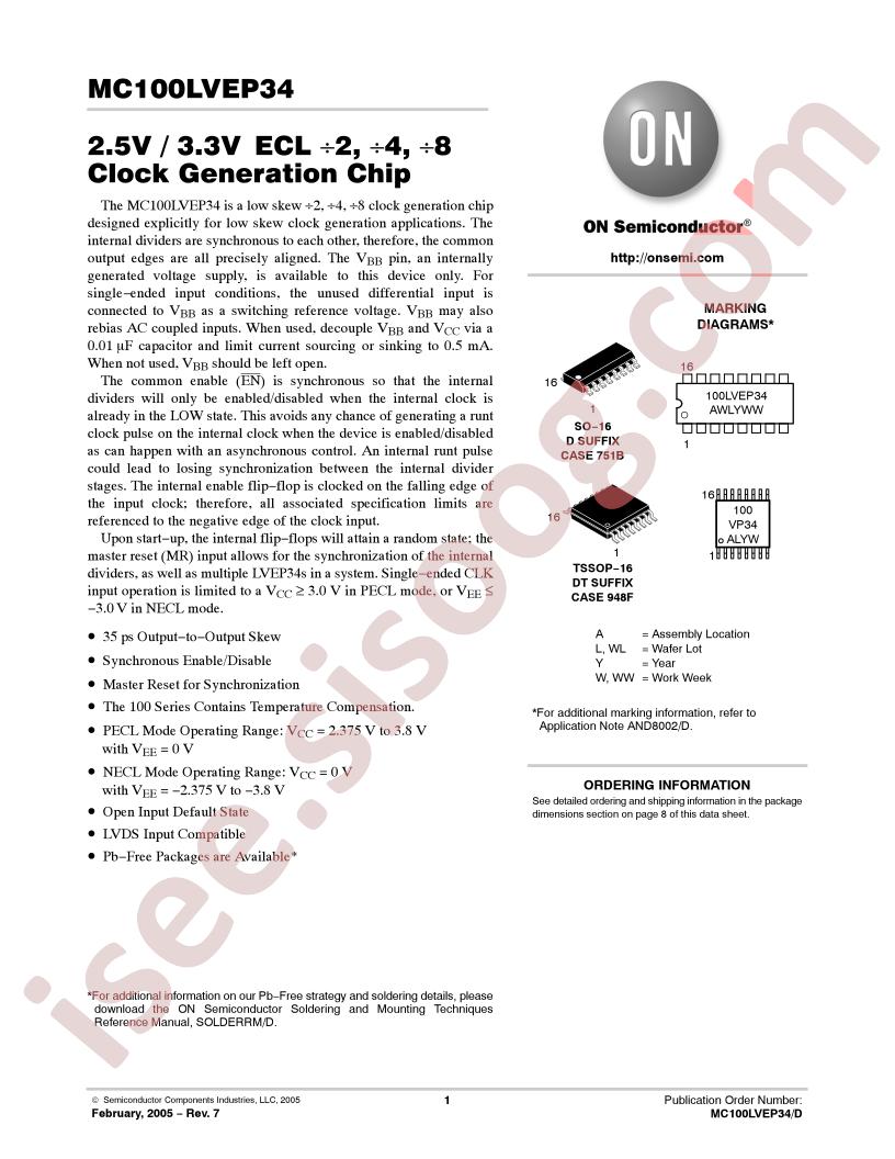 MC100LVEP34DR2