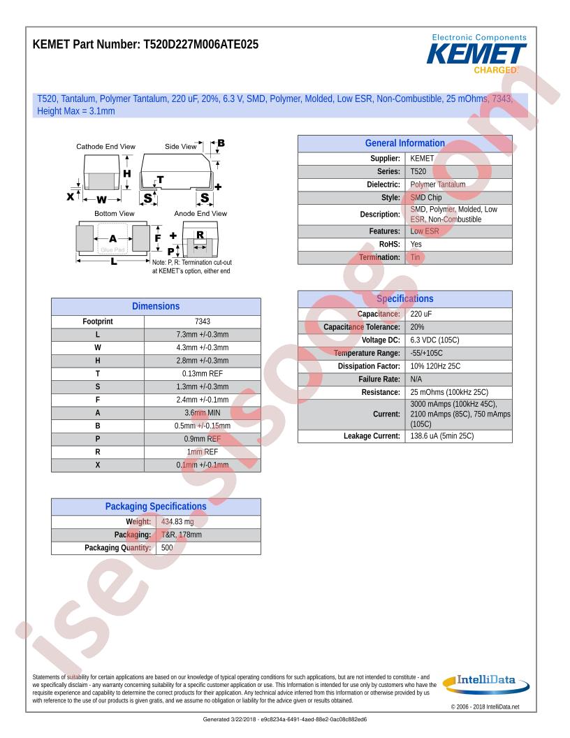 T520D227M006ATE025