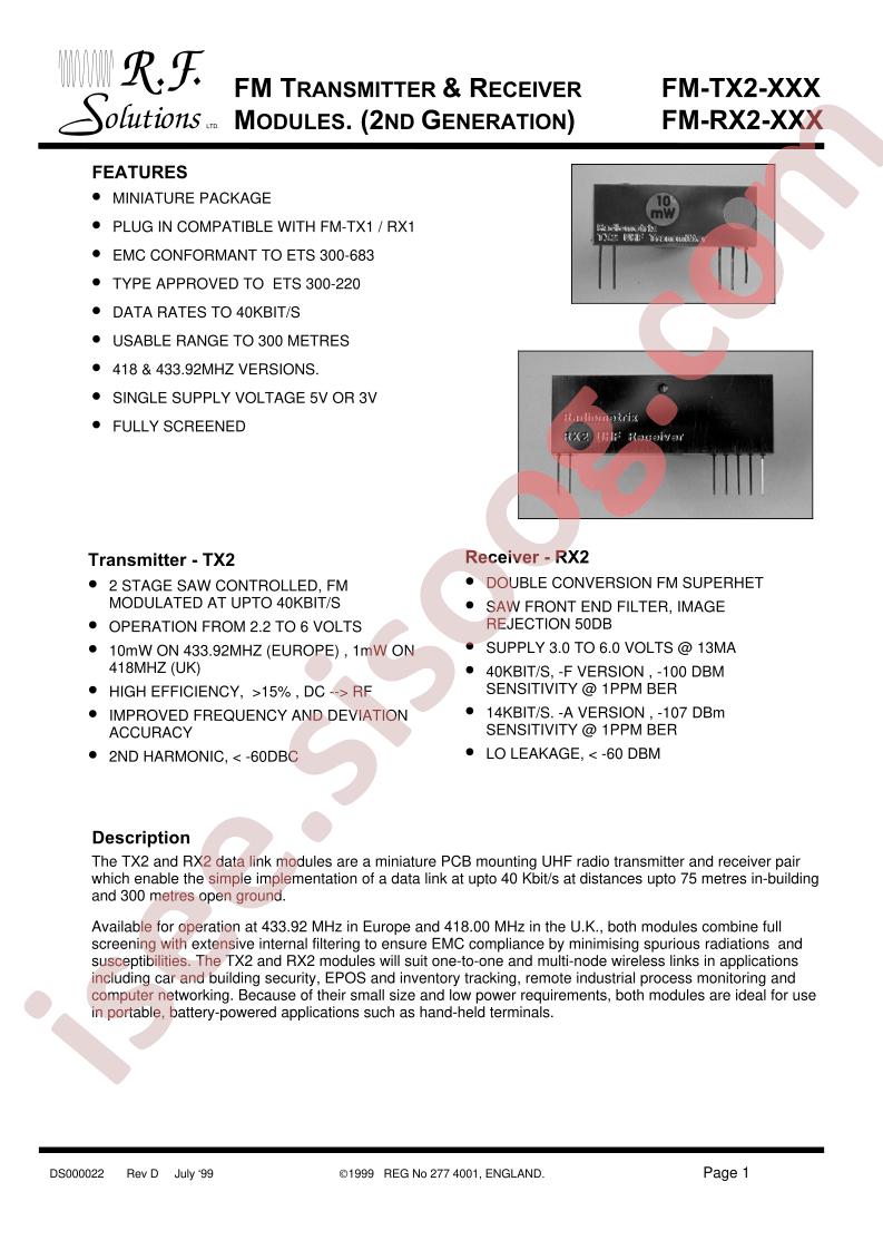 FM-TX2-433-3V