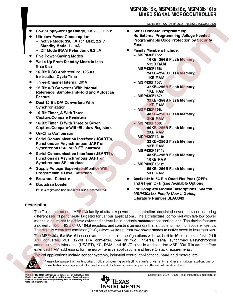 MSP430F1612IPMR