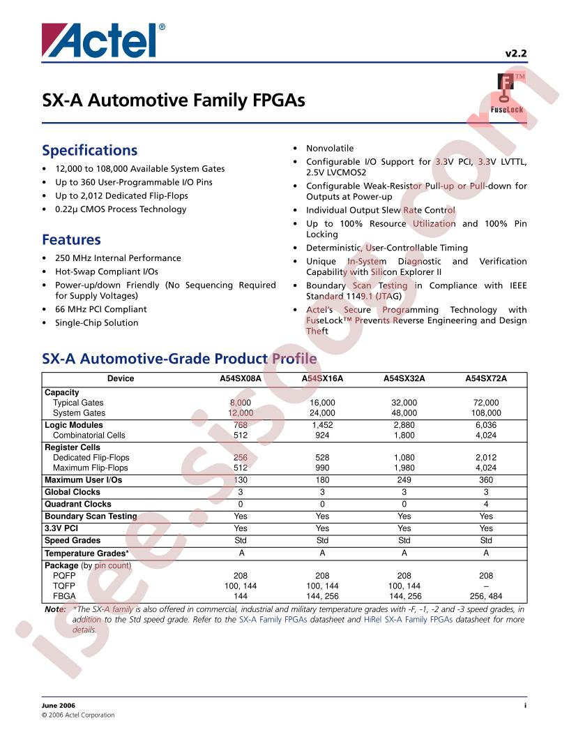 A54SX16A-PQG208A