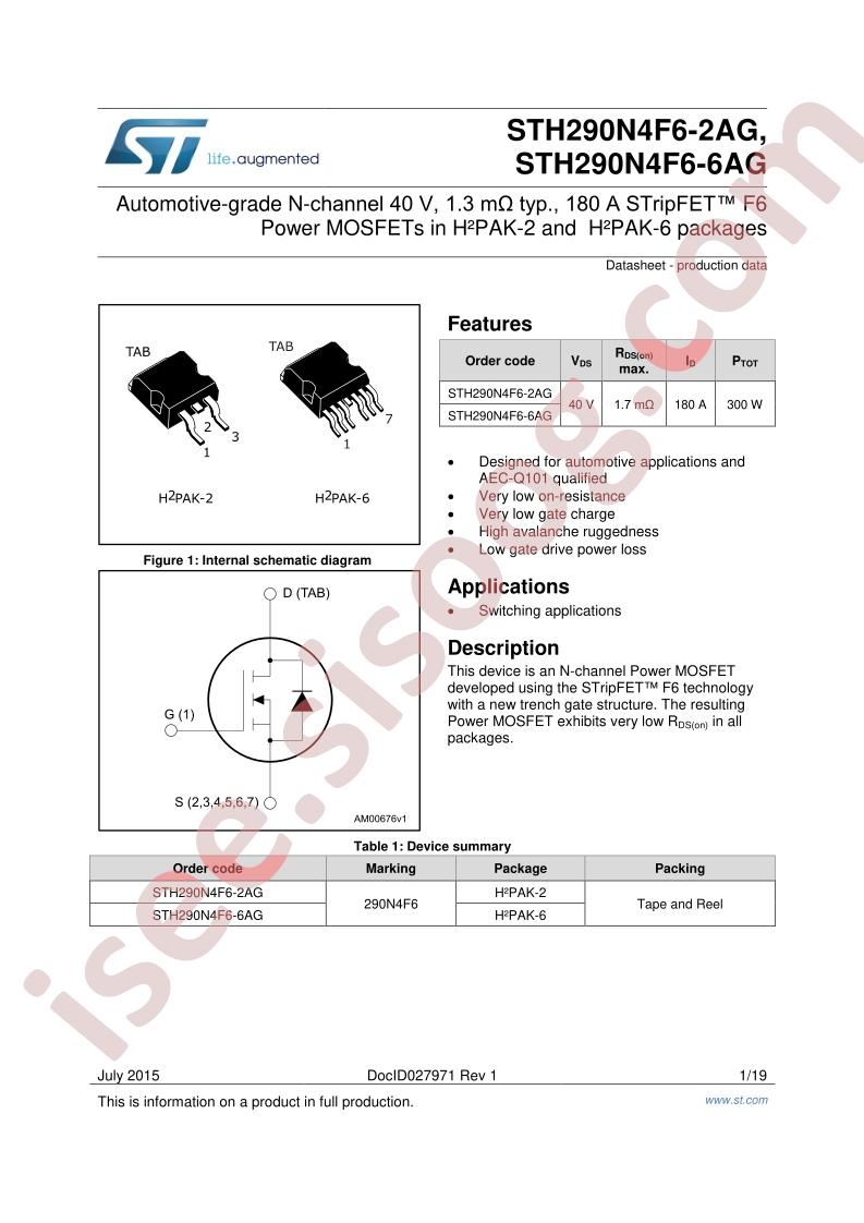STH290N4F6-2AG