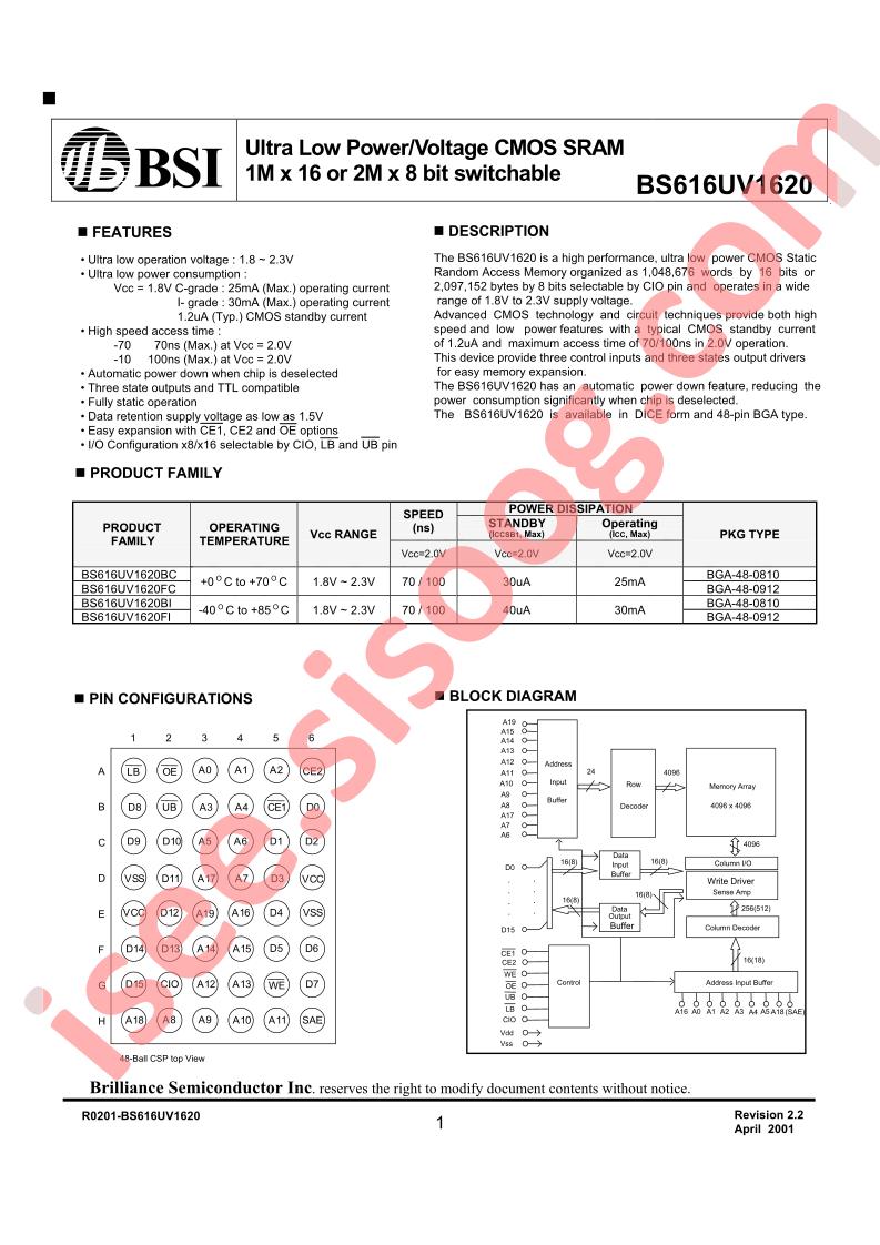 BS616UV1620