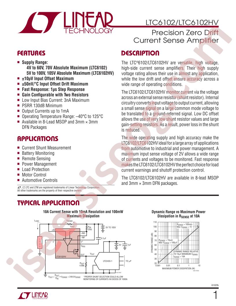 LTC6102IMS8-TRPBF