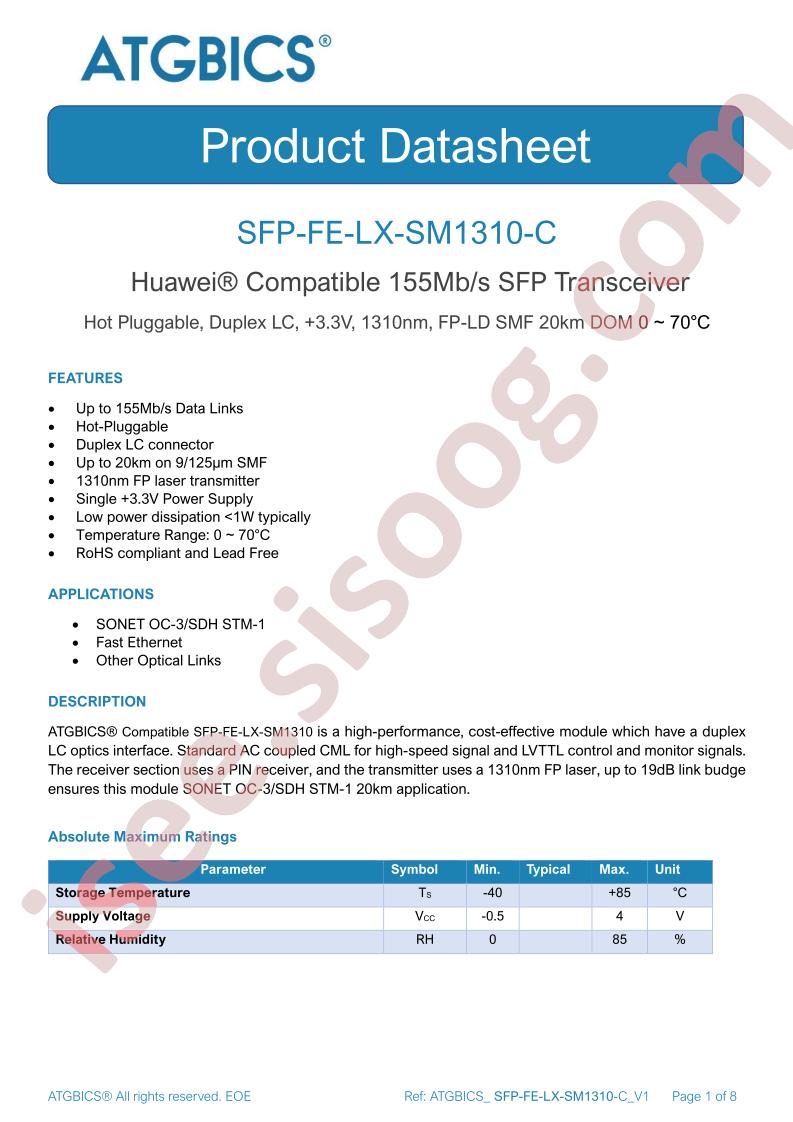 SFP-FE-LX-SM1310-C