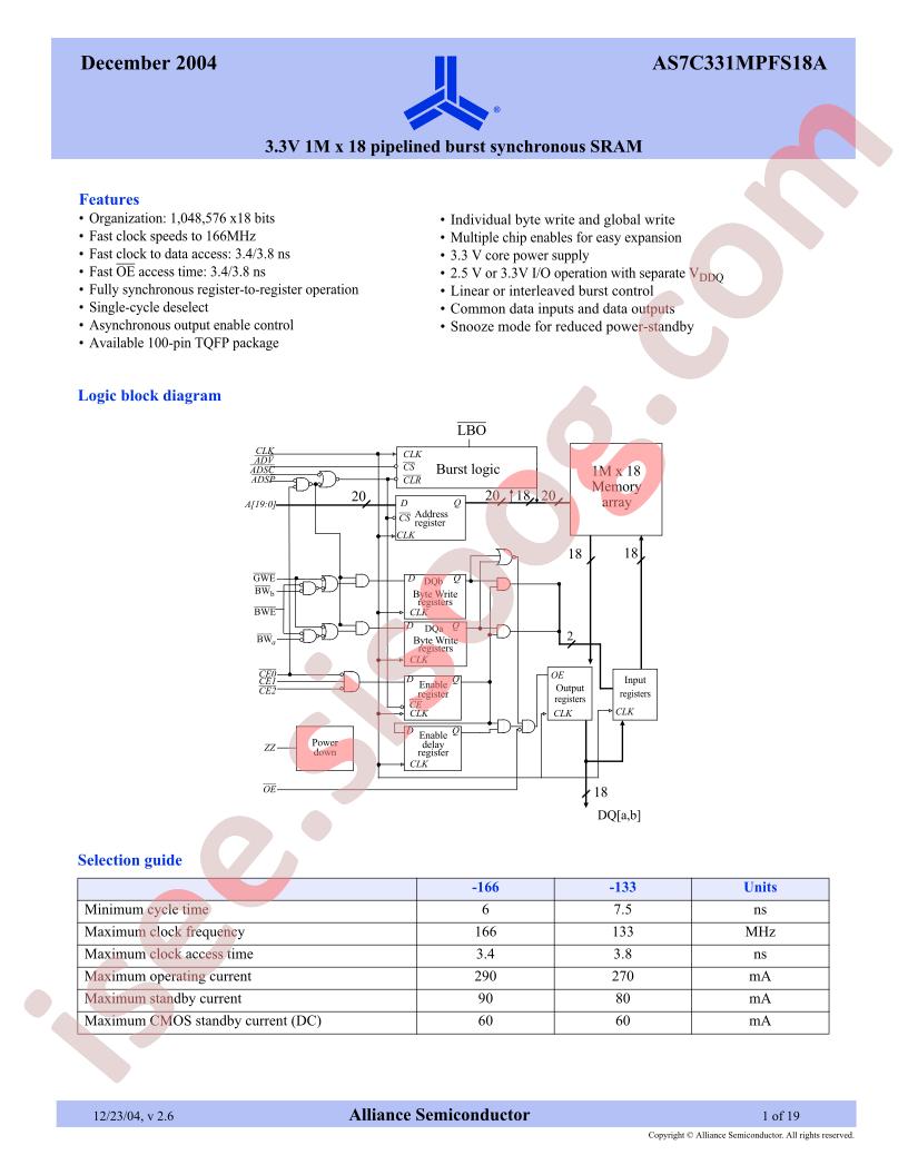 AS7C331MPFS18A-166TQC