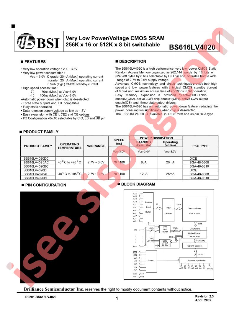 BS616LV4020AC