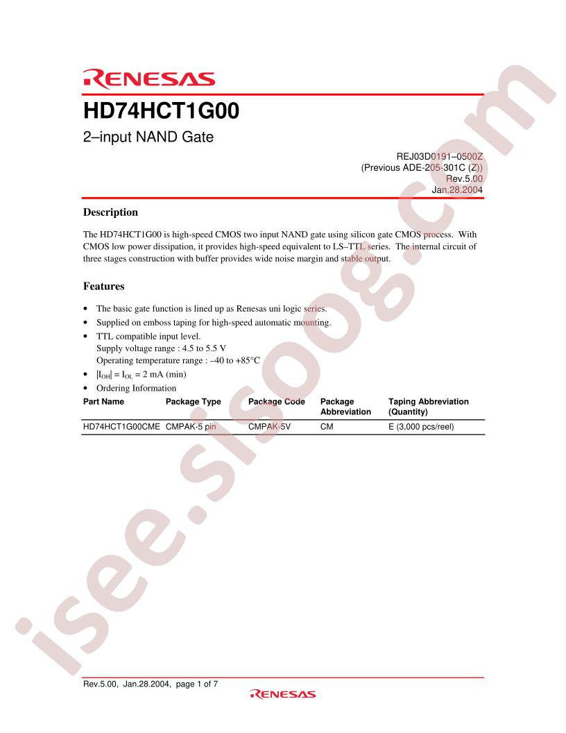 HD74HCT1G00