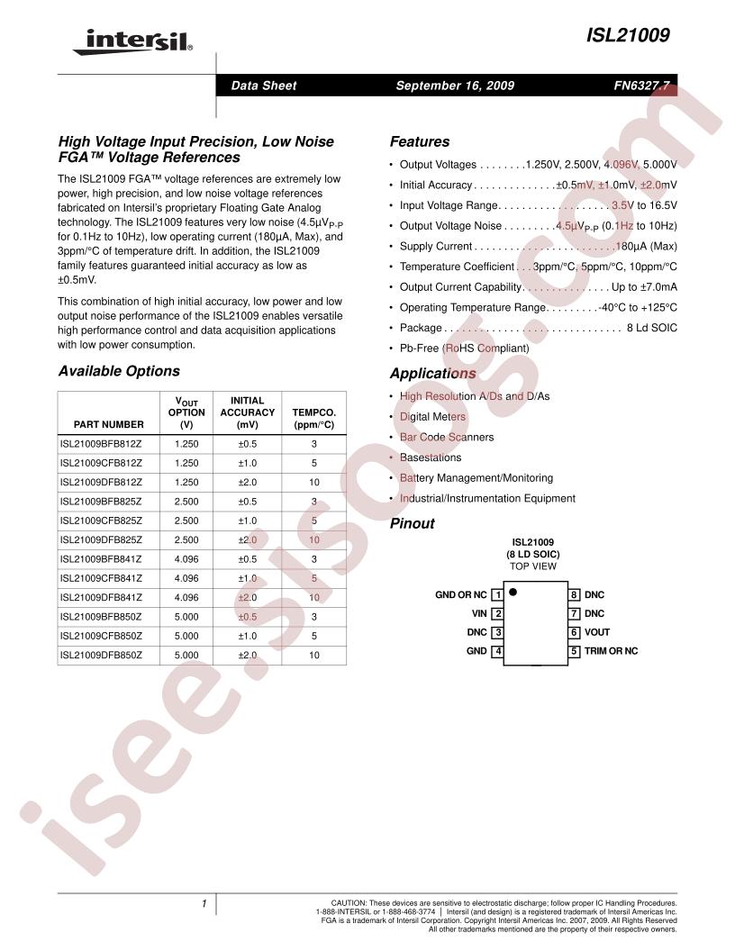 ISL21009BFB850Z