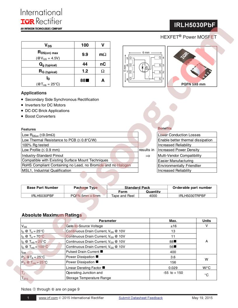 IRLH5030PBF