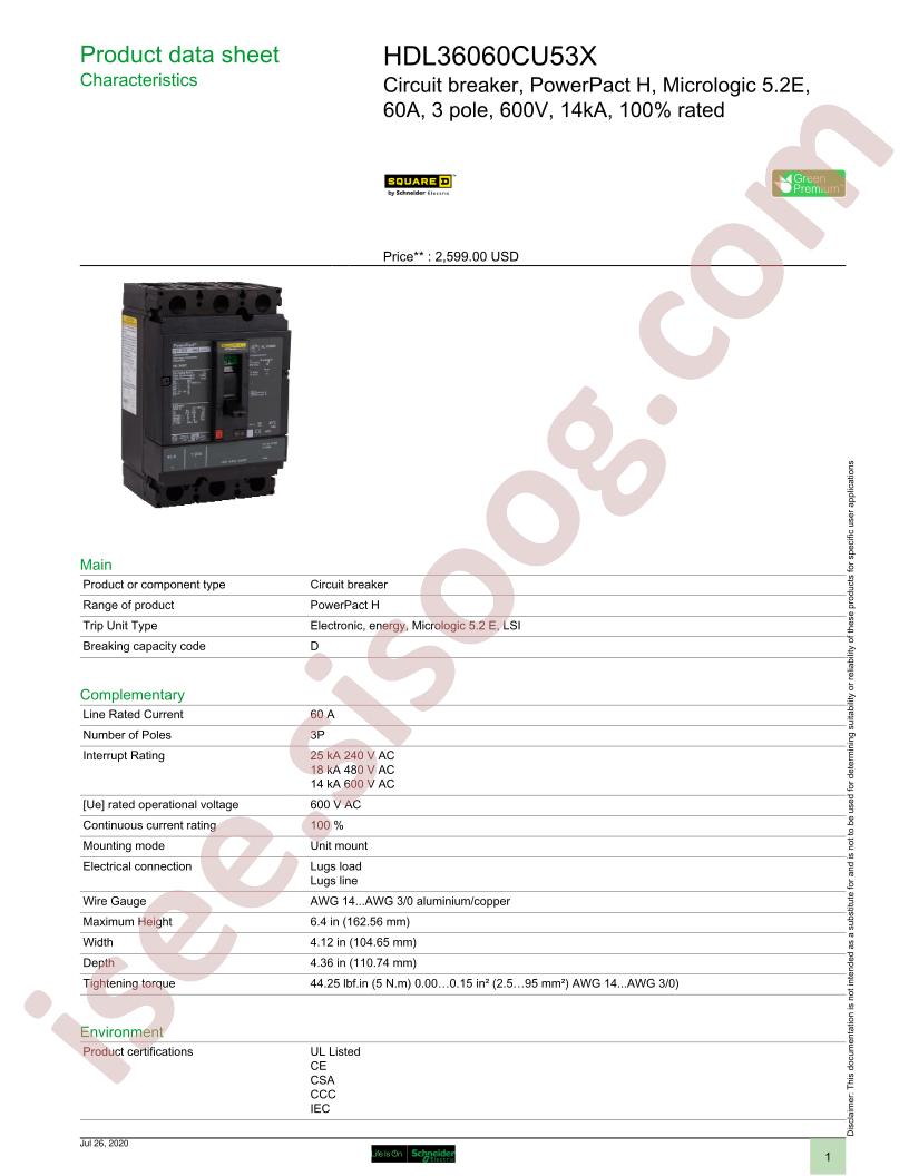 HDL36060CU53X