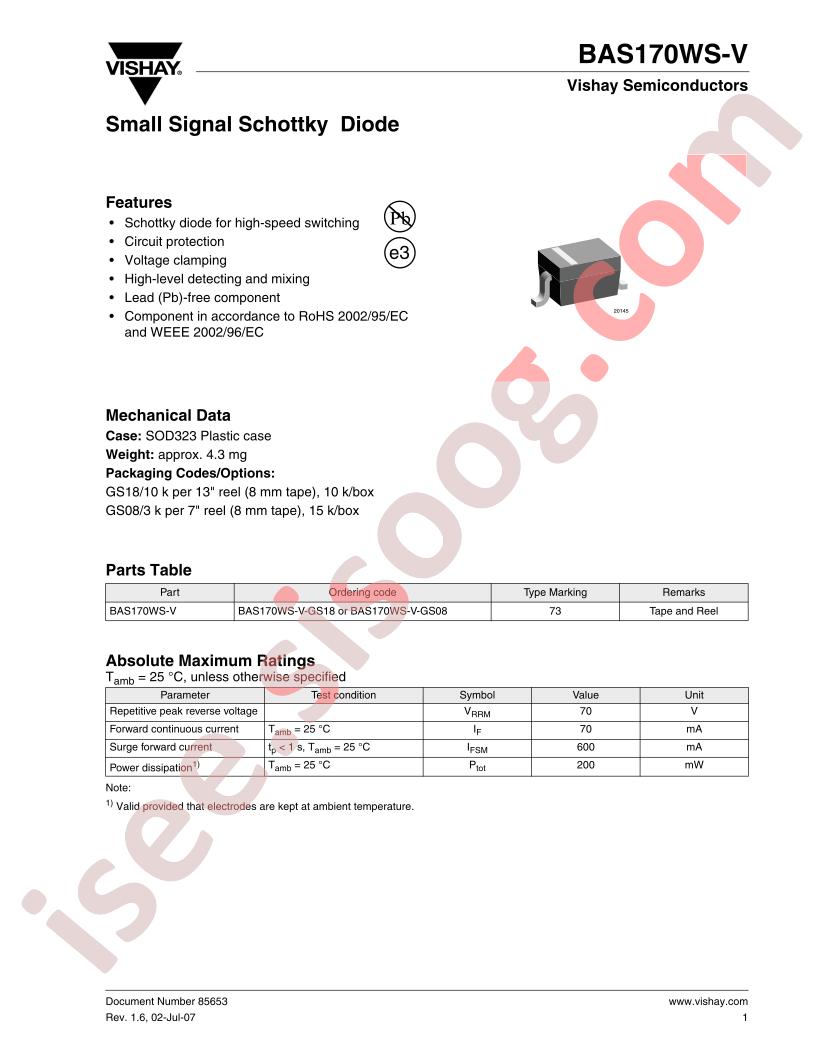 BAS170WS-V-GS18