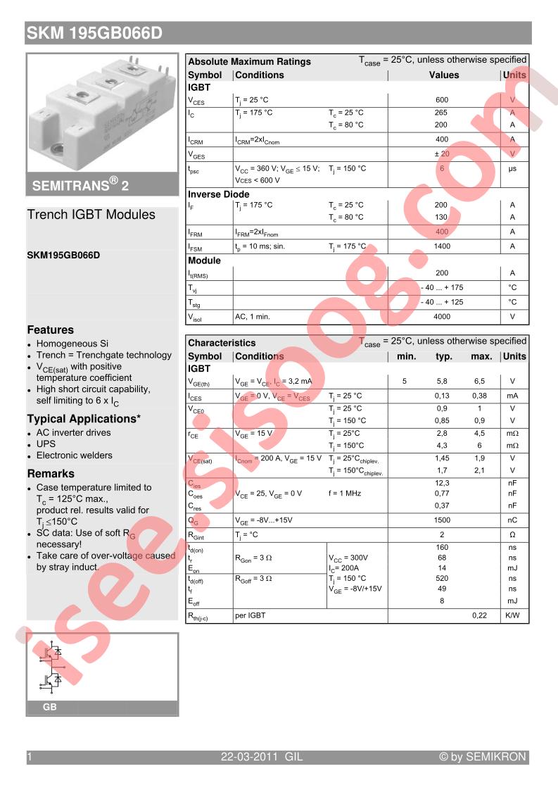 SKM195GB066D