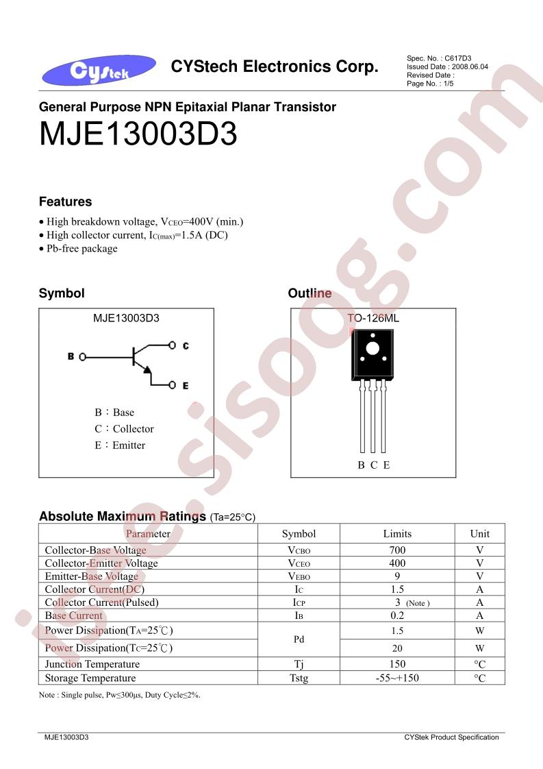 MJE13003D3