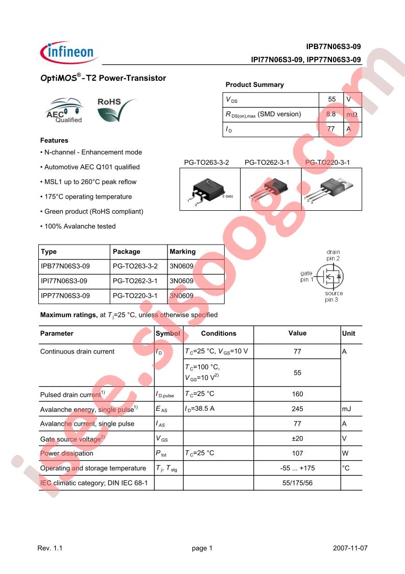 IPI77N06S3-09