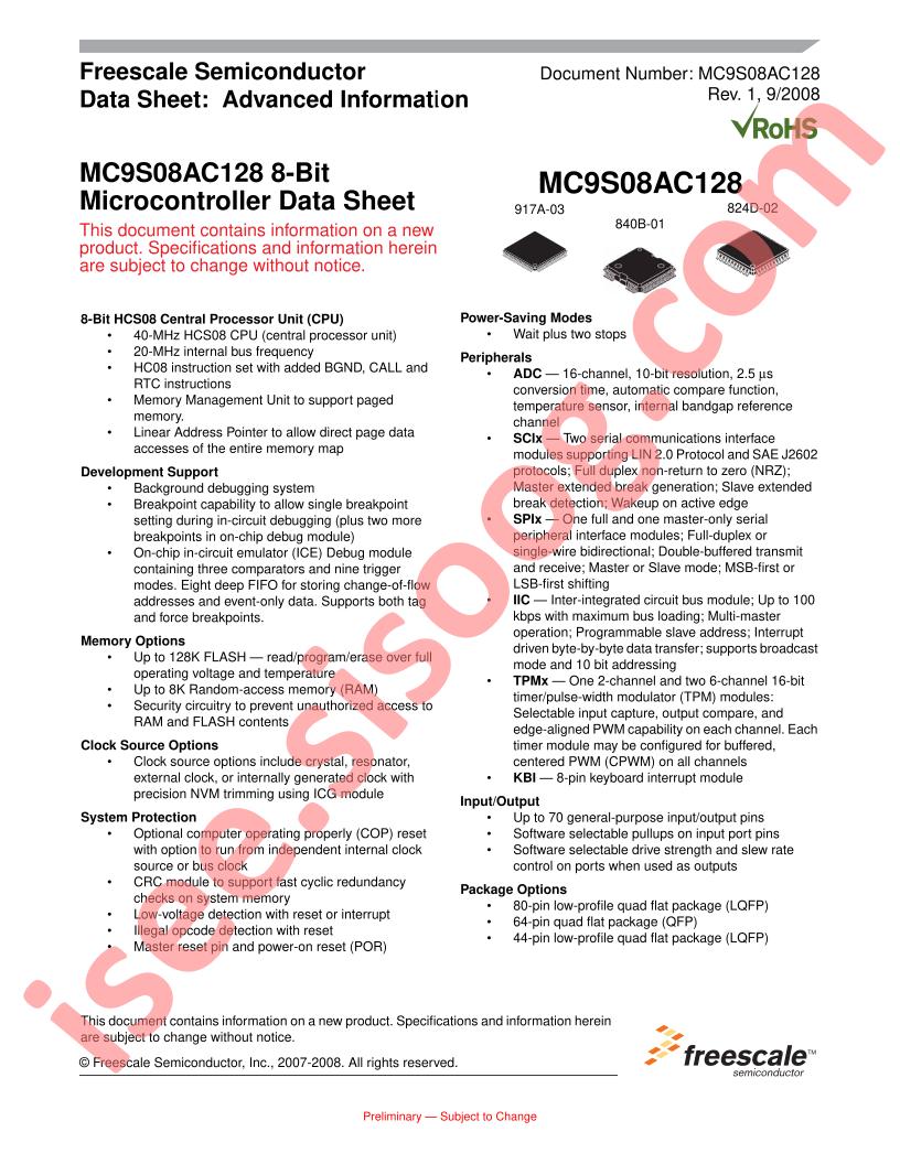 MC9S08AC128C80E