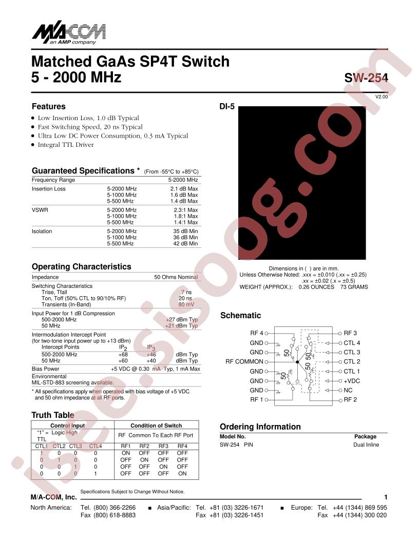 SW-254PIN