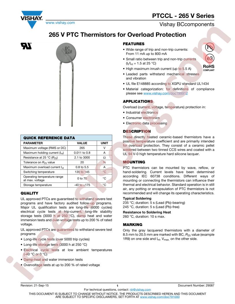 PTCCL-265V