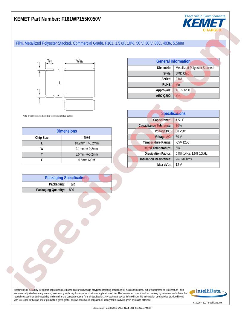 F161WP155K050V