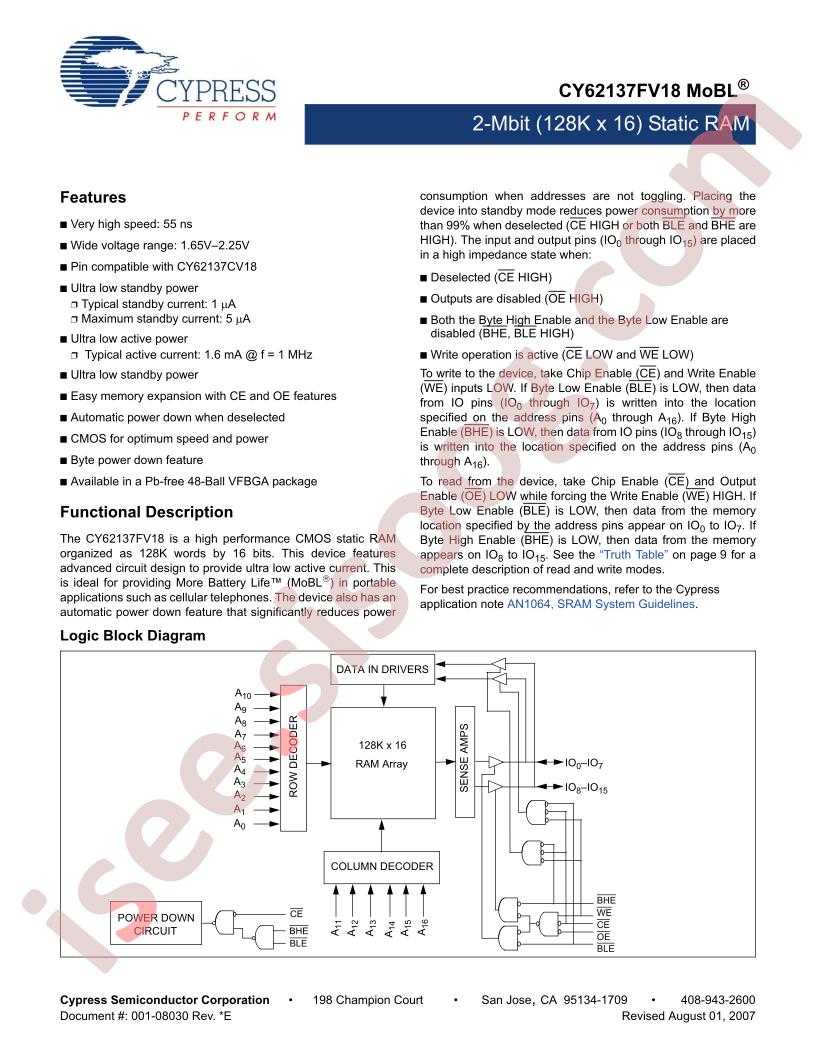 CY62137FV18