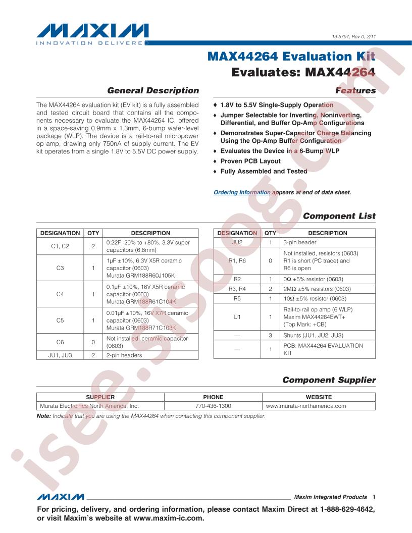 MAX44264EVKIT