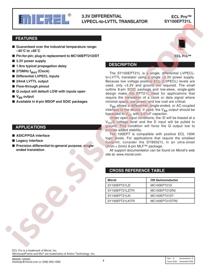 SY100EPT21LKC
